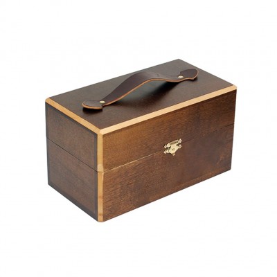 Набор обувной косметики SAPHIR MEDAILLE d'or 1925 Paris в деревянном ларце с ручкой из кожи (11 предметов)